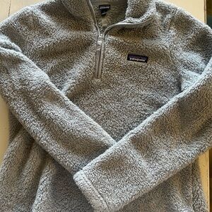 Patagonia Gray Sherpa Fleece Zip-Up Jacket